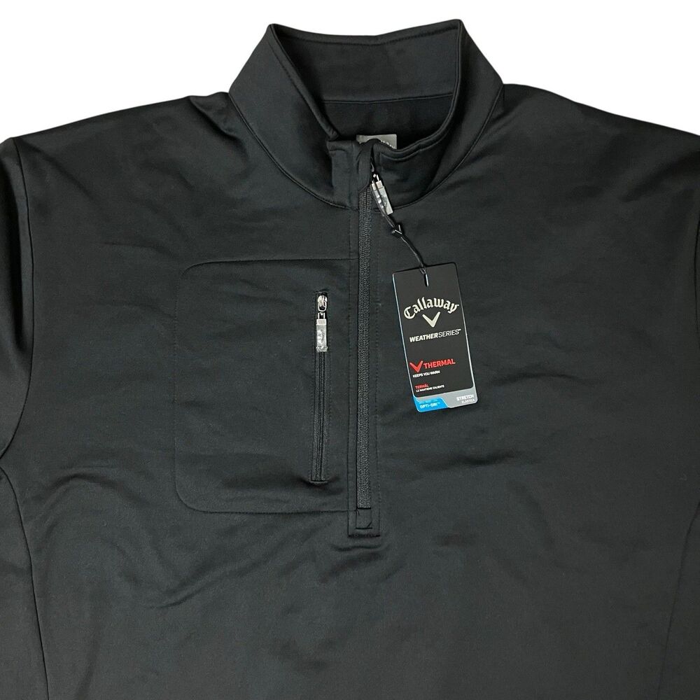 Callaway 1/4 Zip Jacket Mens XXL Black Pullover Weather Series Golf Thermal Opti